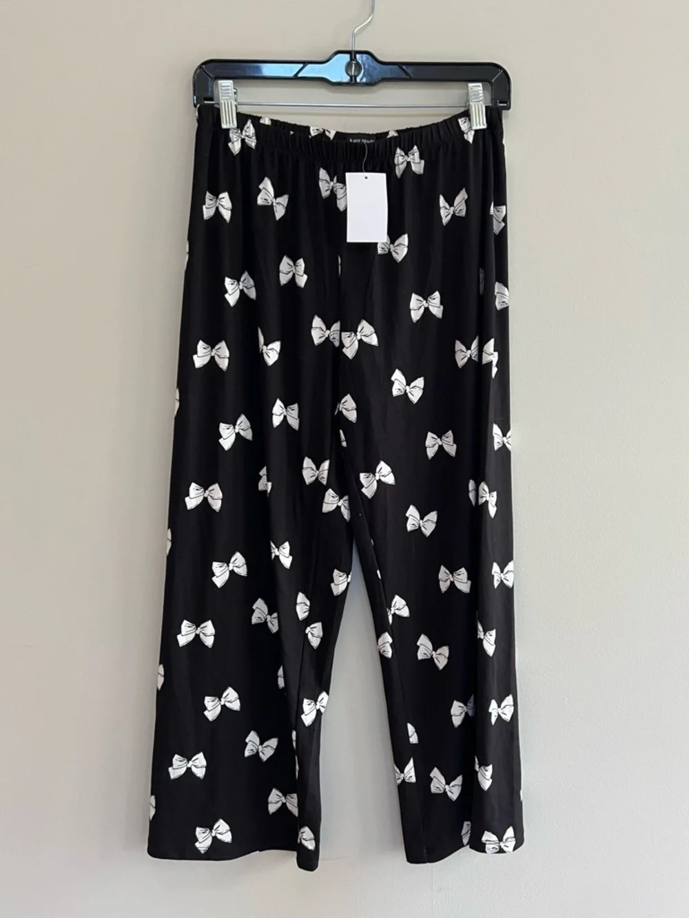 Kate Spade Black White Bow Short Sleeved Pajama Set Dream a Little Dream, size S